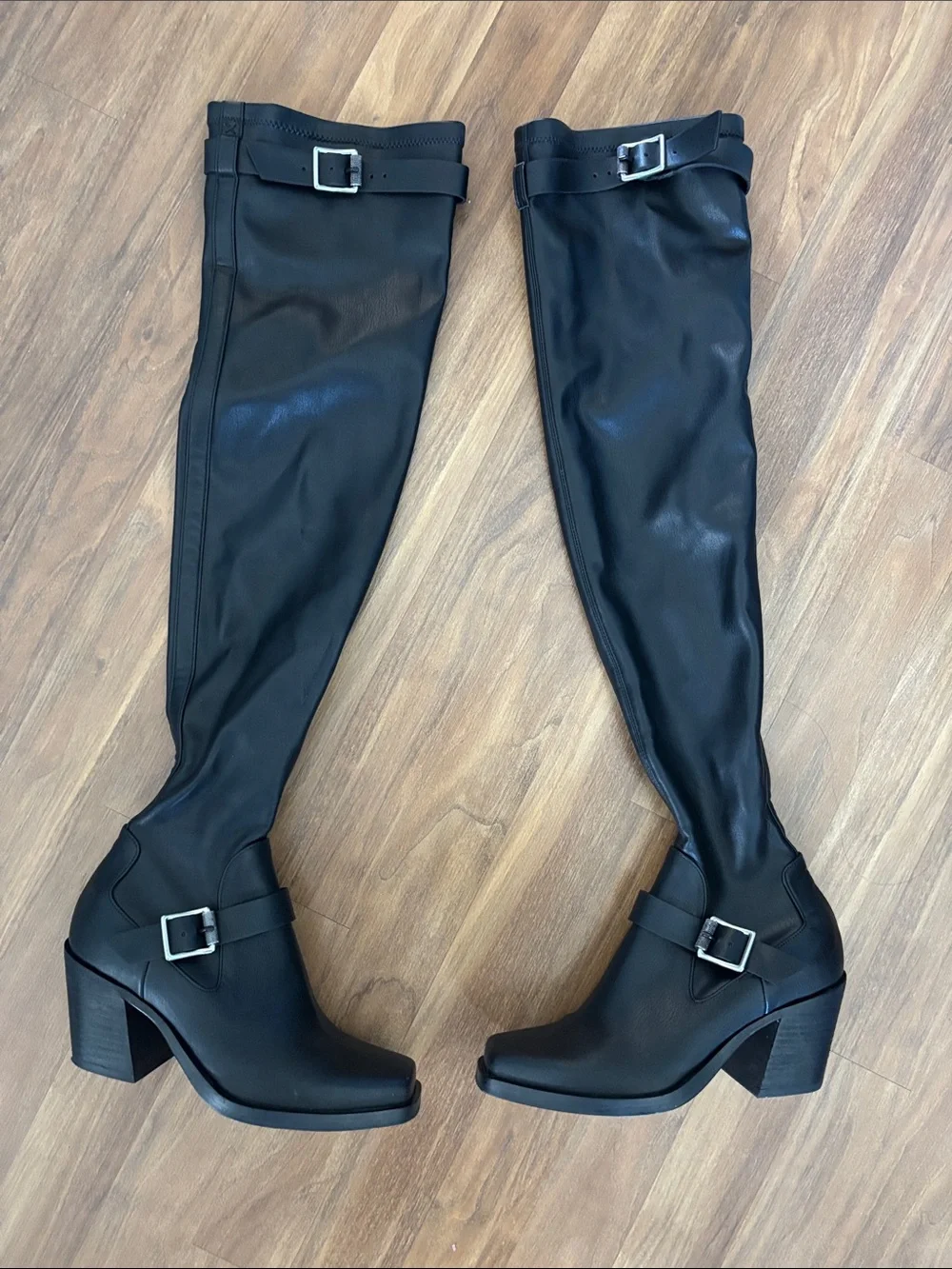 rag & bone Axis Thigh High Black Boots with Block Heel in Womens Size 38 or 7.5